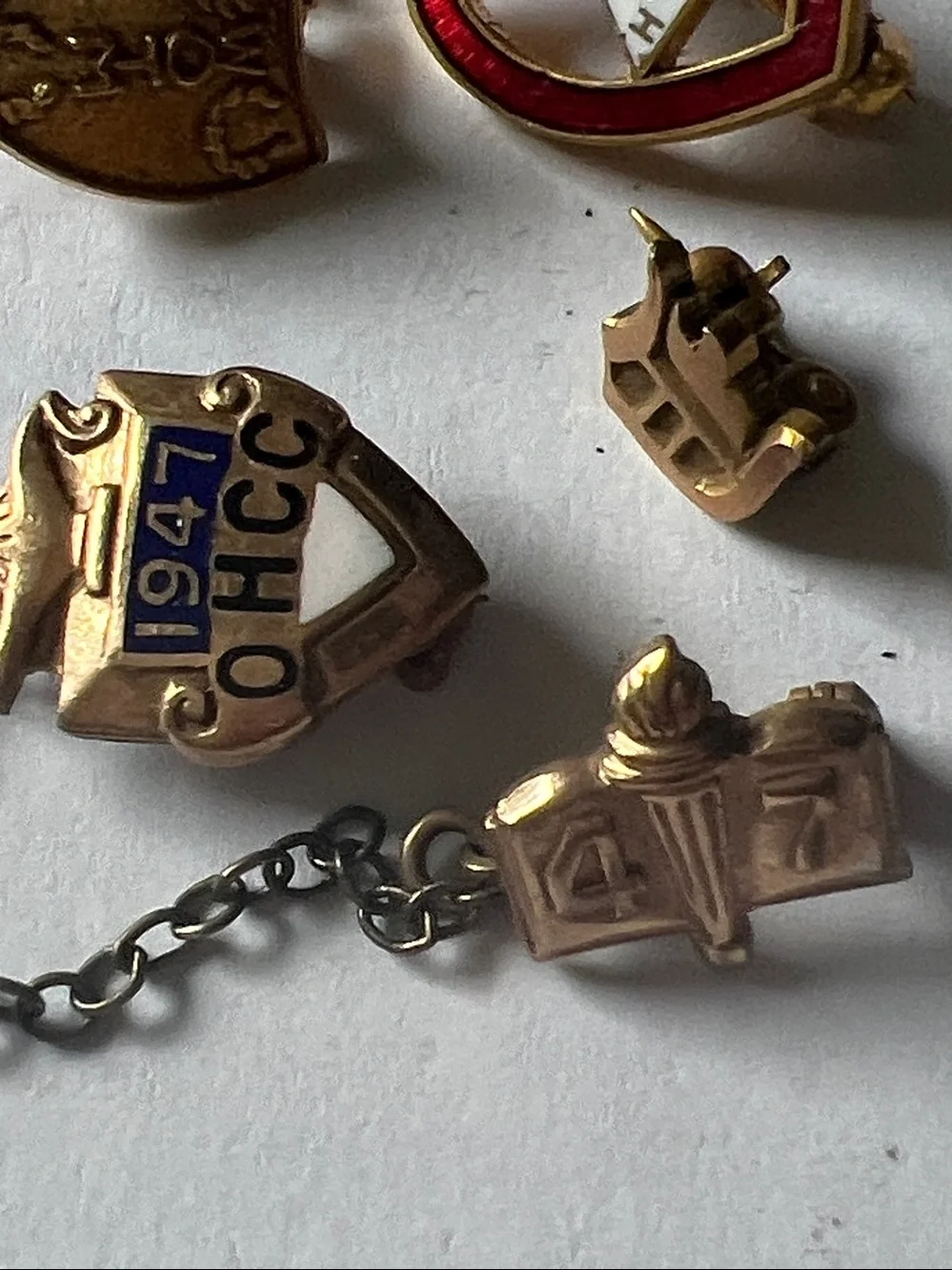 Lot 10k gold filled antique lapel pins 40s
